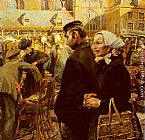 Hendrik Jan Wolter Marketscene At Amersfoort painting